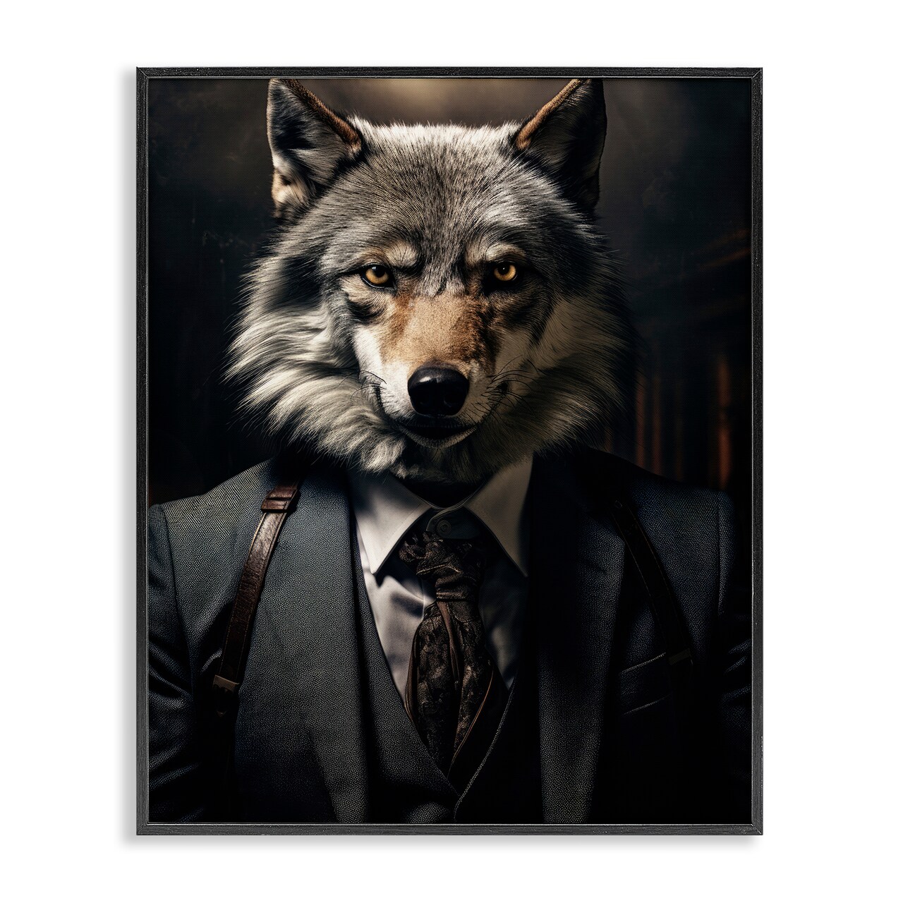 Stupell Industries Trendy Wall Street Wolf Framed Giclee, design by Ray Powers